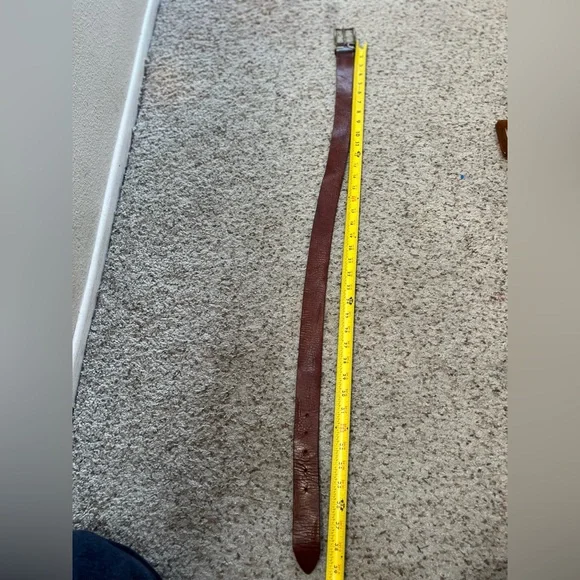 UnisoBDG‎ Chestnut Leather Belt with Brass Buckle western boho medium - Picture 7 of 11